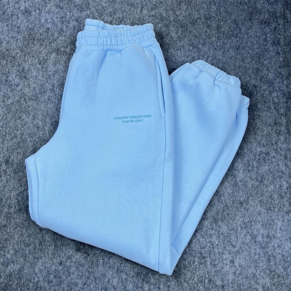 Comfrt Collection Women's Sweatpants Baby Blue Pastel Edit Tapered Size Medium